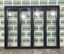 GREY BI-FOLDING DOORS REYNAERS ANTHRACITE BLINDS DOUBLE GLAZED OUTWARDS BIFOLDS