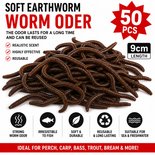 50pcs fishing bait worms 9cm - fishing,