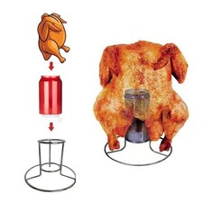 Stainless Steel Beer Can Chicken Holder Rack Vertical Chicken Roaster Rack