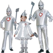 Kids Tin Man Costume Parent-children Outfit Adult Iron Man Wizard of Oz Cosplay#