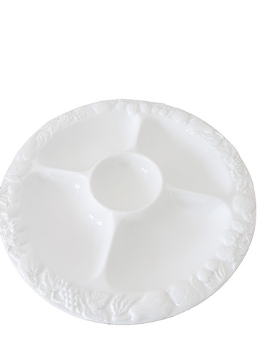 Ceramic section platter round - platter,