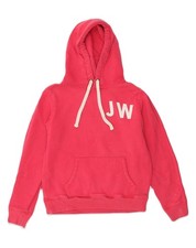 JACK WILLS Womens Graphic Hoodie Jumper UK 12 Medium Pink Cotton AH07