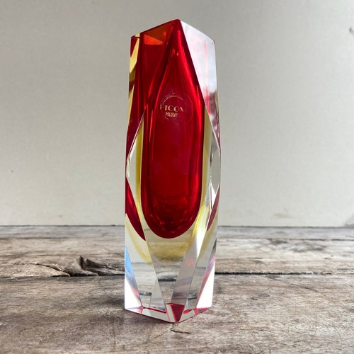 Murano faceted red amber - murano,