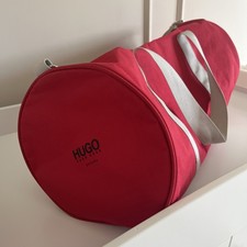 Hugo Boss Men's Red Duffle Bag Weekend Travel Bag Gym Bag