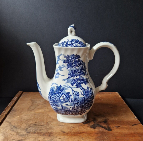 Vintage blue and white large - blue,