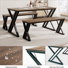 Kitchen Room Table Set with Benche Dining Table Set for 4 Space Saving Apartment