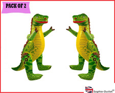 2xLARGE INFLATABLE REUSABLE DINOSAUR BlowUp T-Rex Dino Party Decor Kids 90cm