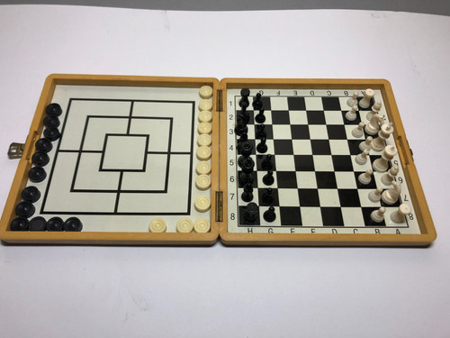 Magnetic chess draughts set - magnetic,