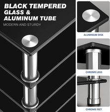 Hifi Racks and Stands Audio Rack Cabinet AV Shelf TV Table Stand 5 Tiers Temper