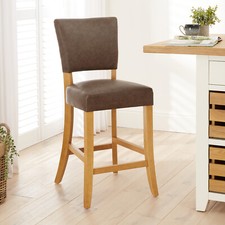 Manor Oak Vintage Brown Leather Counter Bar Stool - Kitchen Dining  BAR-94 - Kit