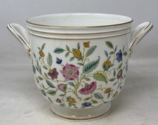 Minton Haddon Hall Floral Cachepot Jardiniere Vase 6.5in Tall