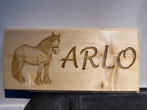Horse name plate stable - plate, door