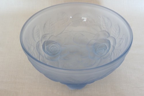 Art deco frosted blue glass - deco,