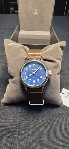 Bulova hack blue dial brown - blue,