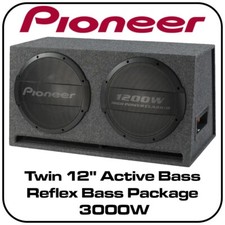Pioneer TS-WX1220AH Twin 12" Active Bass Reflex Bass Package 3000W Built In Amp
