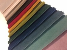 Velvet soft Fabric - Plain Premium Upholstery Quality, 14 multi-colour listing.