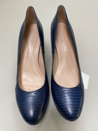 Navy leather size court - 7,