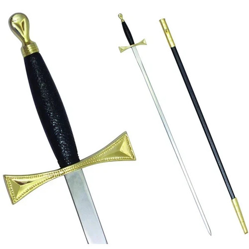 Masonic sword black gold - sword-black, hilt