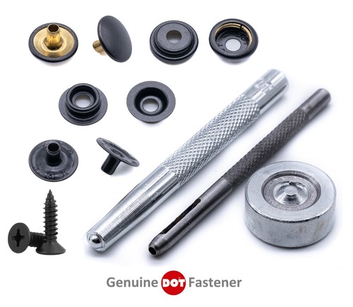 Military black snap fastener