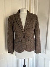 Savoir Ladies Brown Check Tweed Country Style Blazer Jacket Size UK 10