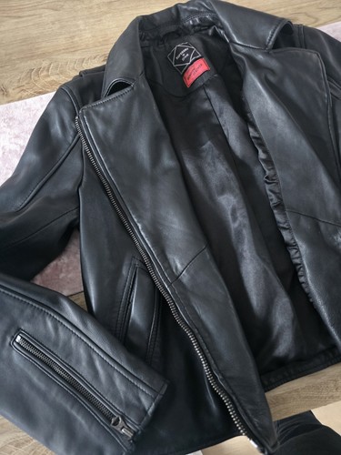 Black real leather superdry - black,