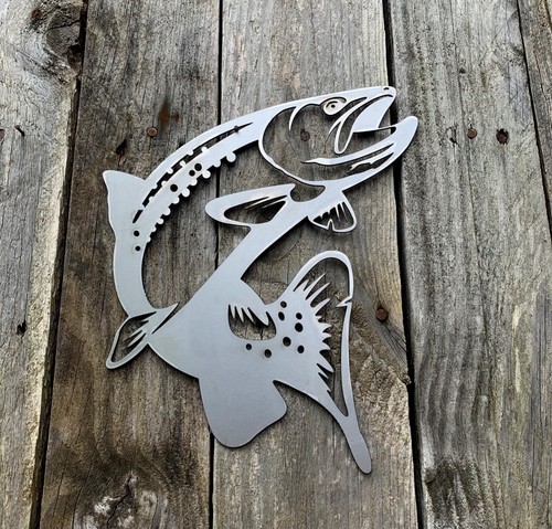 Salmon fish steel wall art - wall,
