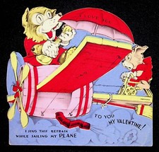 Wolf & Dog Flying Airplane