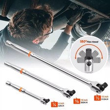 3PC Flexi Head Knuckle Power Breaker Bar Wench Set 1/2 3/8 1/4 Drive 15" 10" 6"