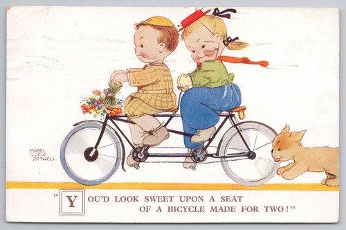Cute couple tandem bike - couple,