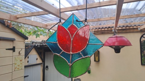 Stained glass tulip flower - flower,