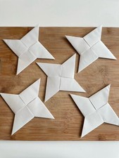Hand Made Paper Ninja Stars by Aaron Enterprizes (4 pieces)