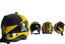 HGU-55 CUSTOM JOLLY ROGERS SQUADRON PILOT FLIGHT HELMET With leather Edgeroll