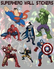Superhero Wall Stickers (Sizes