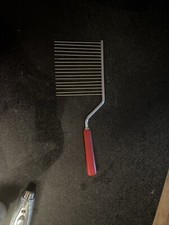 Vintage Angel Food Sponge Cake Slicer Cutter Red Bakelite Handle Excellent