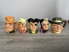 Set Of 5 Mini Toby Jugs Mugs