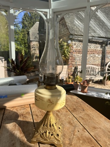 Antique oil lamp - antique, glass