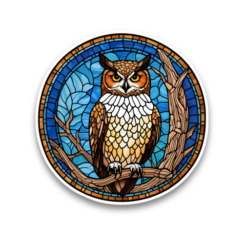 Great horned owl faux - great, stained