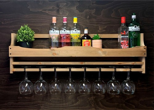 Wine rack gin shelf - gin, rustic