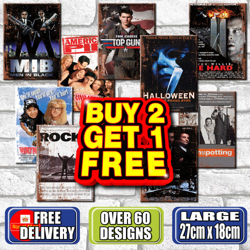 Large movie metal signs shed - movie,