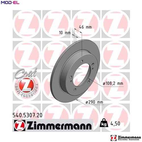 Brake disc 540 5307 for - disc, 540.5307.20