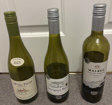 3 × 75cl Empty Glass Wine bottles home bottling decoration crafts candlestick 