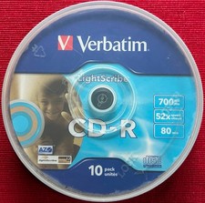 10 Spindle - VERBATIM - CD-R - LIGHTSCRIBE - 700MB/800min - 1-52x - MINT!