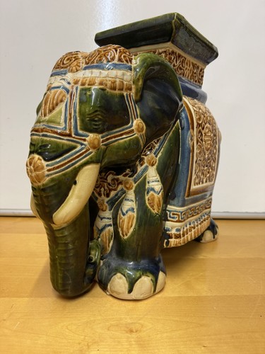 Large vintage ceramic elephant - ceramic,