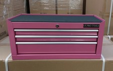 US Pro Tools Pink steel Tool Box Chest Cabinet storage mobile 3 DRAWER