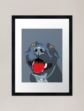 Panting Dog Staffy Blue
