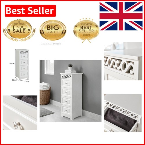 Elegant white drawer - white, 4-drawer