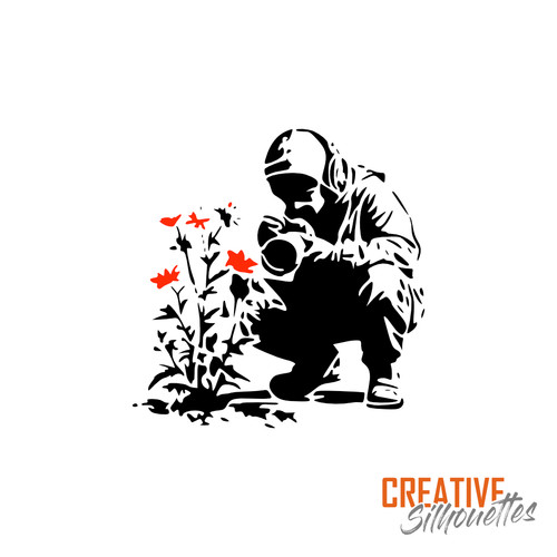Plant photographer stencil - plant,