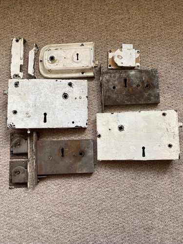Reclaimed old door rim locks - door,
