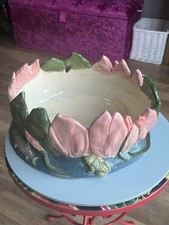 Water Lily Bowl, Art Deco, Vintage. Odette Signed Inside Bowl.