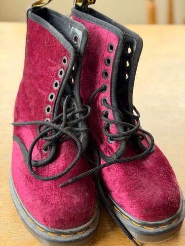 Vintage red velvet - dr, martens